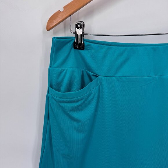 Tail Tennis Golf Skort Womens Large‎ Green Blue Polyester Sheer Trim Pockets - Picture 2 of 7